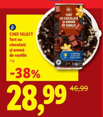 Chef Select Tort cu ciocolată și aromă de vanilie