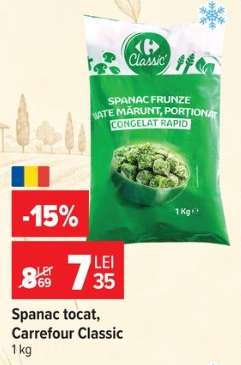 Spanac tocat, Carrefour Classic