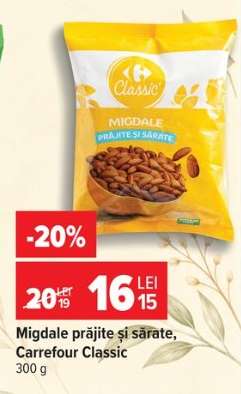 Migdale prăjite și sărate, Carrefour Classic