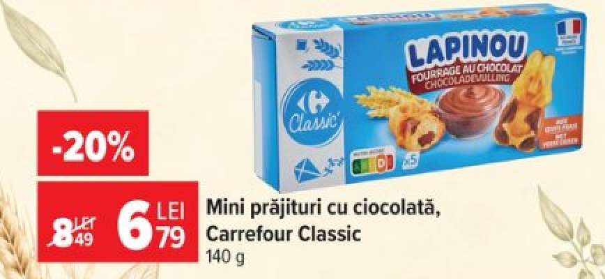 Mini prăjituri cu ciocolată, Carrefour Classic