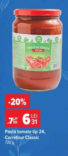 Pastă tomate tip 24, Carrefour Classic