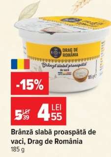 Brânză slabă proaspătă de vaci, Drag de România