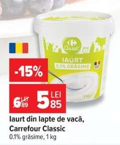 Iaurt din lapte de vacă, Carrefour Classic