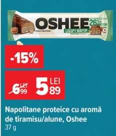Napolitane proteice cu aromă de tiramisu/alune, Oshee