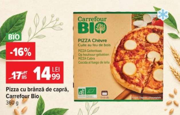 Pizza cu brânză de capră Carrefour Bio