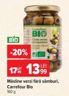 Măsline verzi fără sâmburi Carrefour Bio
