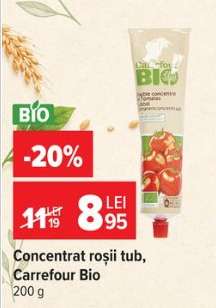 Concentrat roșii tub, Carrefour Bio