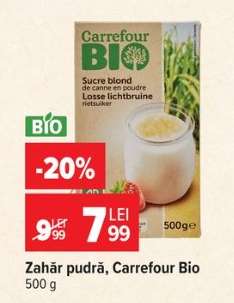 Zahăr pudră, Carrefour Bio