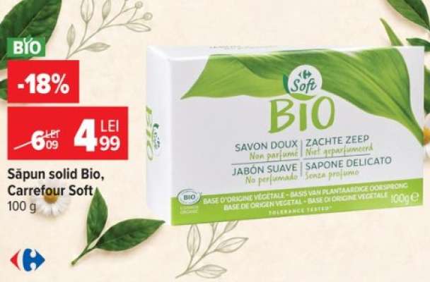 Săpun solid Bio, Carrefour Soft