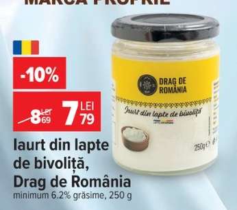 Iaurt din lapte de bivoliță Drag de România