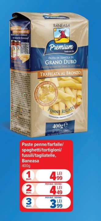 Paste penne/farfalle/spaghetti/tortiglioni/fussili/tagliatelle, Baneasa
