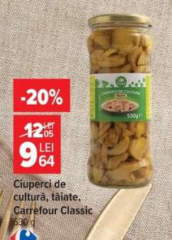 Ciuperci de cultură tăiate Carrefour Classic