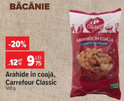 Arahide în coajă Carrefour Classic