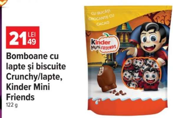 Bomboane cu lapte și biscuite Crunchy/lapte, Kinder Mini Friends