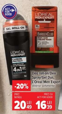 Deo roll-on/Deo Spray/Gel Dus, L'Oreal Men Expert