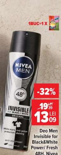 Deo Men Invisible for Black&White Power/Fresh 48H, Nivea