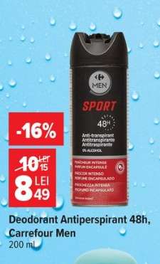 Deodorant Antiperspirant 48h, Carrefour Men