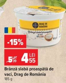 Brânză slabă proaspătă de vaci, Drag de România