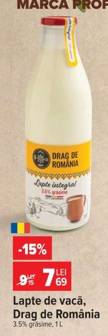 Lapte de vacă, Drag de România