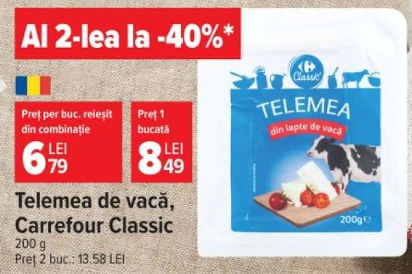 Telemea de vacă, Carrefour Classic
