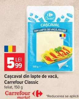 Cașcaval din lapte de vacă Carrefour Classic
