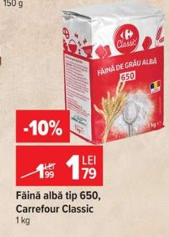Făină albă, tip 650, Carrefour Classic