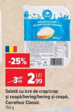 Salată cu icre de crap/hering și ceapă, Carrefour Classic
