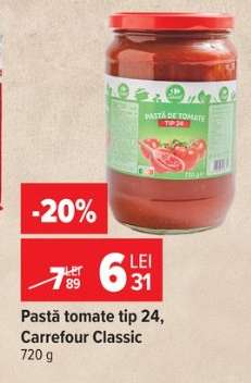 Pastă tomate tip 24, Carrefour Classic