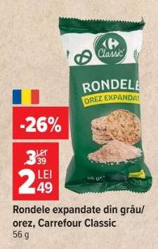 Rondele expandate din grâu/orez, Carrefour Classic