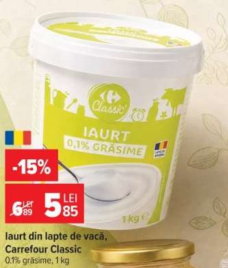 Iaurt din lapte de vacă, Carrefour Classic