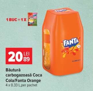 Băutură carbogazoasă Coca Cola/Fanta Orange