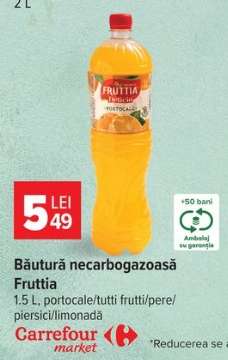 Băutură necarbogazoasă Fruttia
