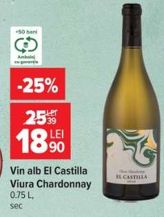 Vin alb El Castilla Viura Chardonnay