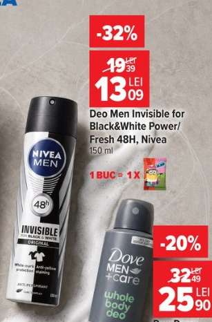 Deo Men Invisible for Black&White Power/Fresh 48H, Nivea