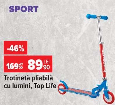 Trotinetă pliabilă cu lumini Top Life