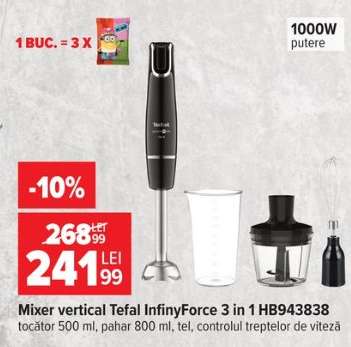 Mixer vertical Tefal InfinyForce 3 in 1 HB943838