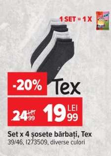 Set x 4 șosete bărbați, Tex