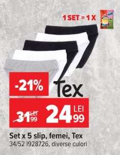 Set x 5 slip, femei, TEX