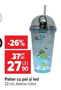 Pahar cu pai și led
