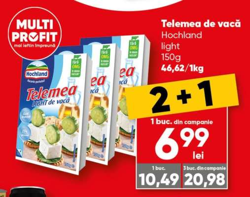 Telemea de vacă Hochland light 150g