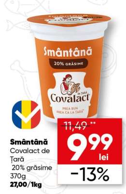 Smântână Covalact de Țară