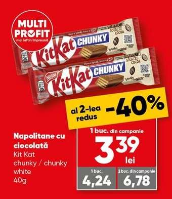 Napolitane cu ciocolată Kit Kat chunky / chunky white 40g