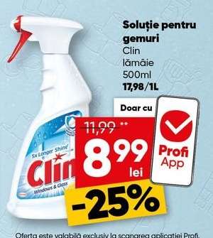 Soluție pentru geamuri Clin lămâie 500ml