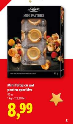 Mini foitaj cu unt pentru aperitive
