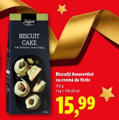 Biscuiți Amorettini cu cremă de fistic