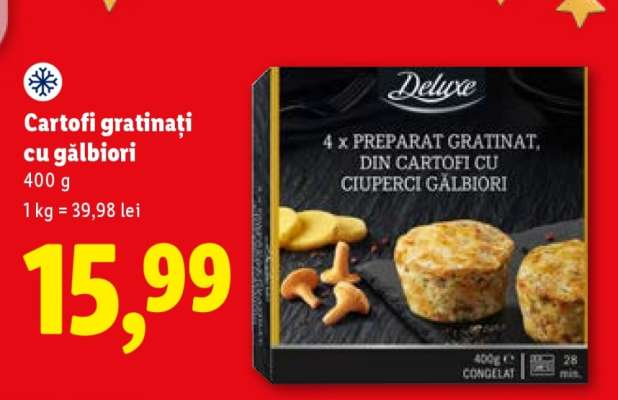 Cartofi gratinați cu gălbiori