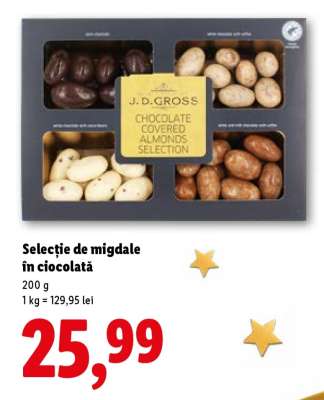 Selecție de migdale în ciocolată