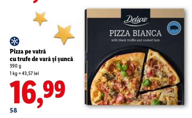 Pizza pe vatră cu trufe de vară și șuncă