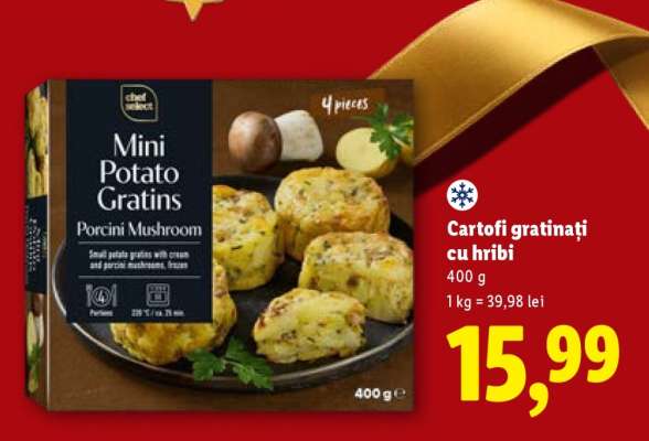 Cartofi gratinați cu hribi
