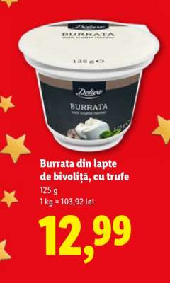 Burrata din lapte de bivoliță, cu trufe